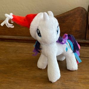 My little pony Rarity with Santa hat stuffed pony